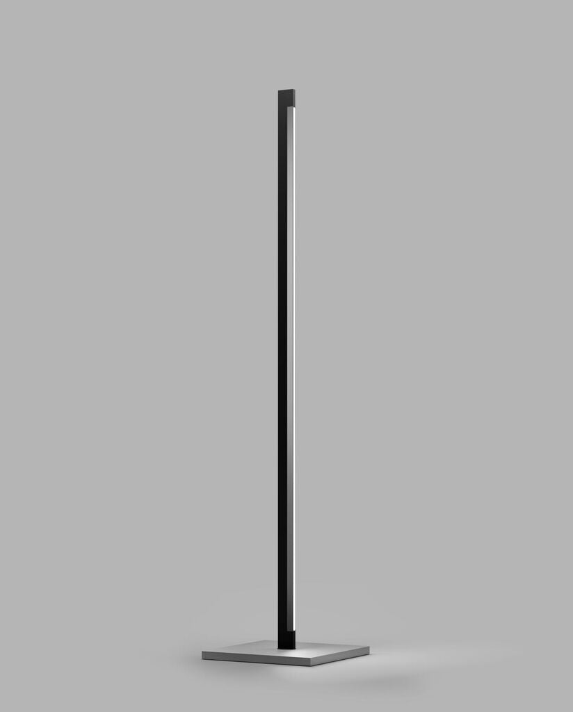 Inlay F1 matsort satinsølv LED gulvlampe billede 4