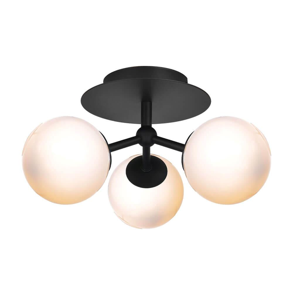 Atom Trio Loftslampe Ø26 Opal, sort - Halo Design