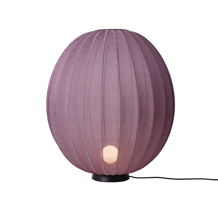 Zoomet ind på den æstetiske polyester lampeskærm fra Knit-Wit Ø65 High Oval Floor Level i Burgundy