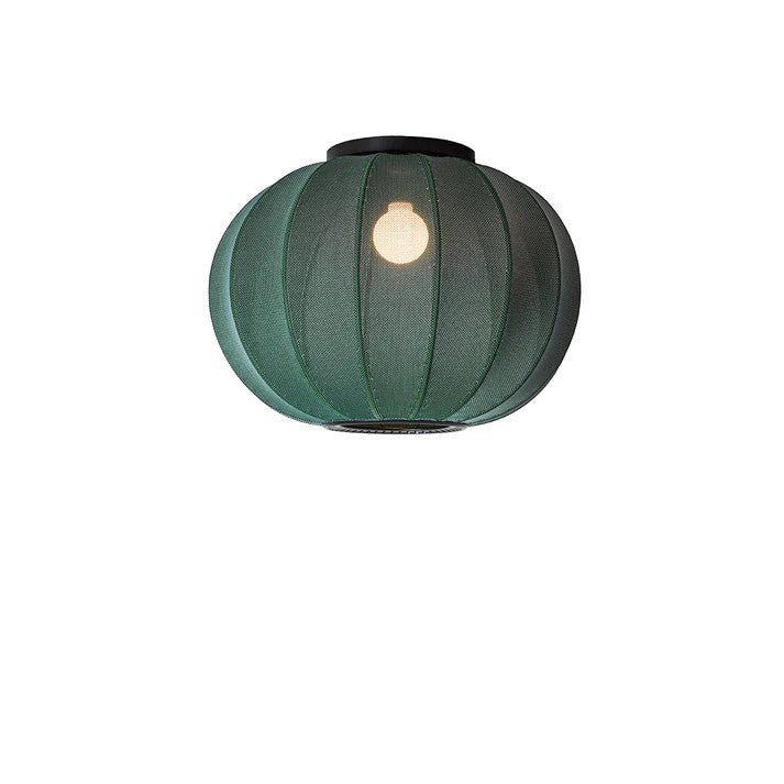 Zoomet helt ind på den æstetiske Knit-Wit Ø45 Round Loftslampe i Tweed Green