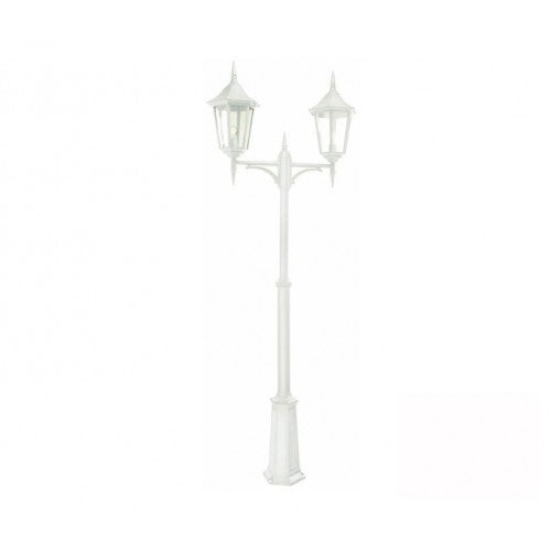 Norlys Modena Stolpe Big Hvid, E27 IP54 2x77W - Udendørslampe