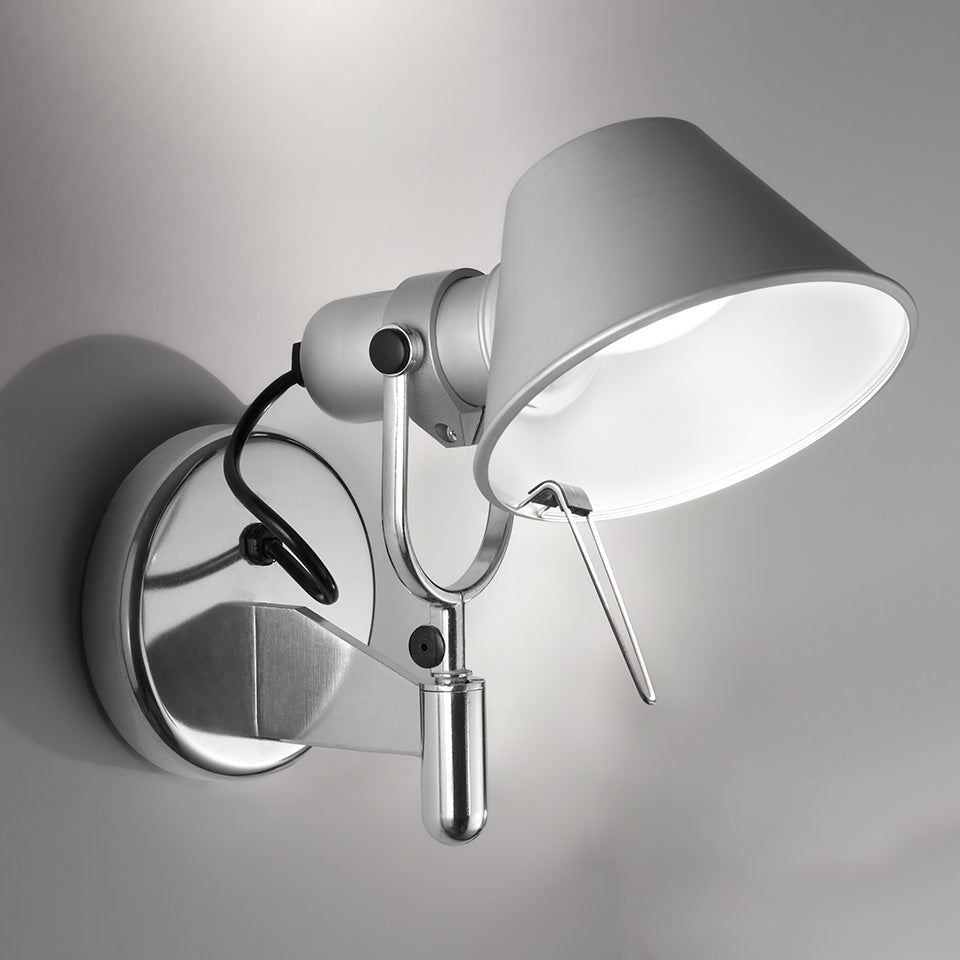 Artemide Tolomeo Faretto E27 8W Aluminium Væglampe u. Kontakt