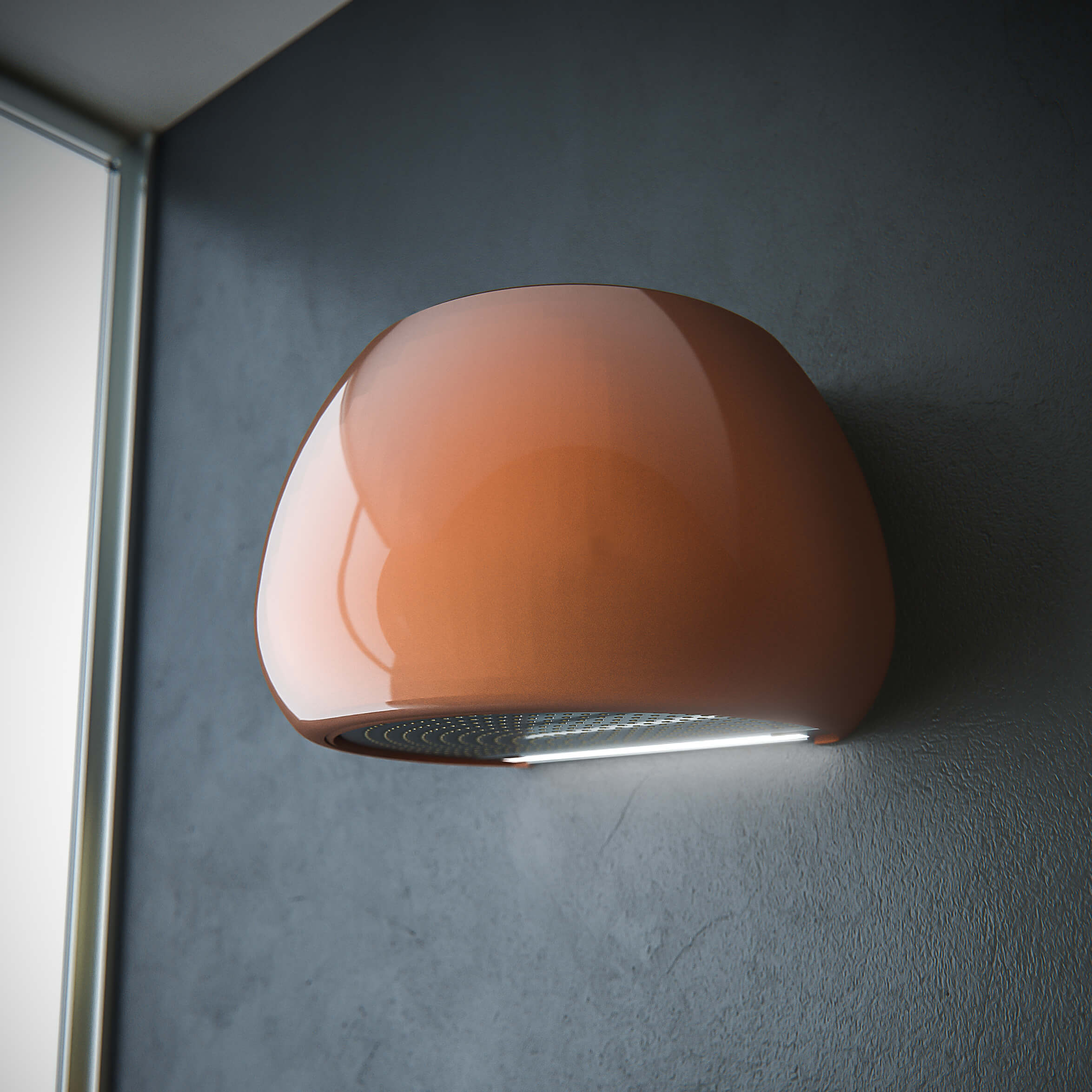 Vægemhætte i kobber fra Witt