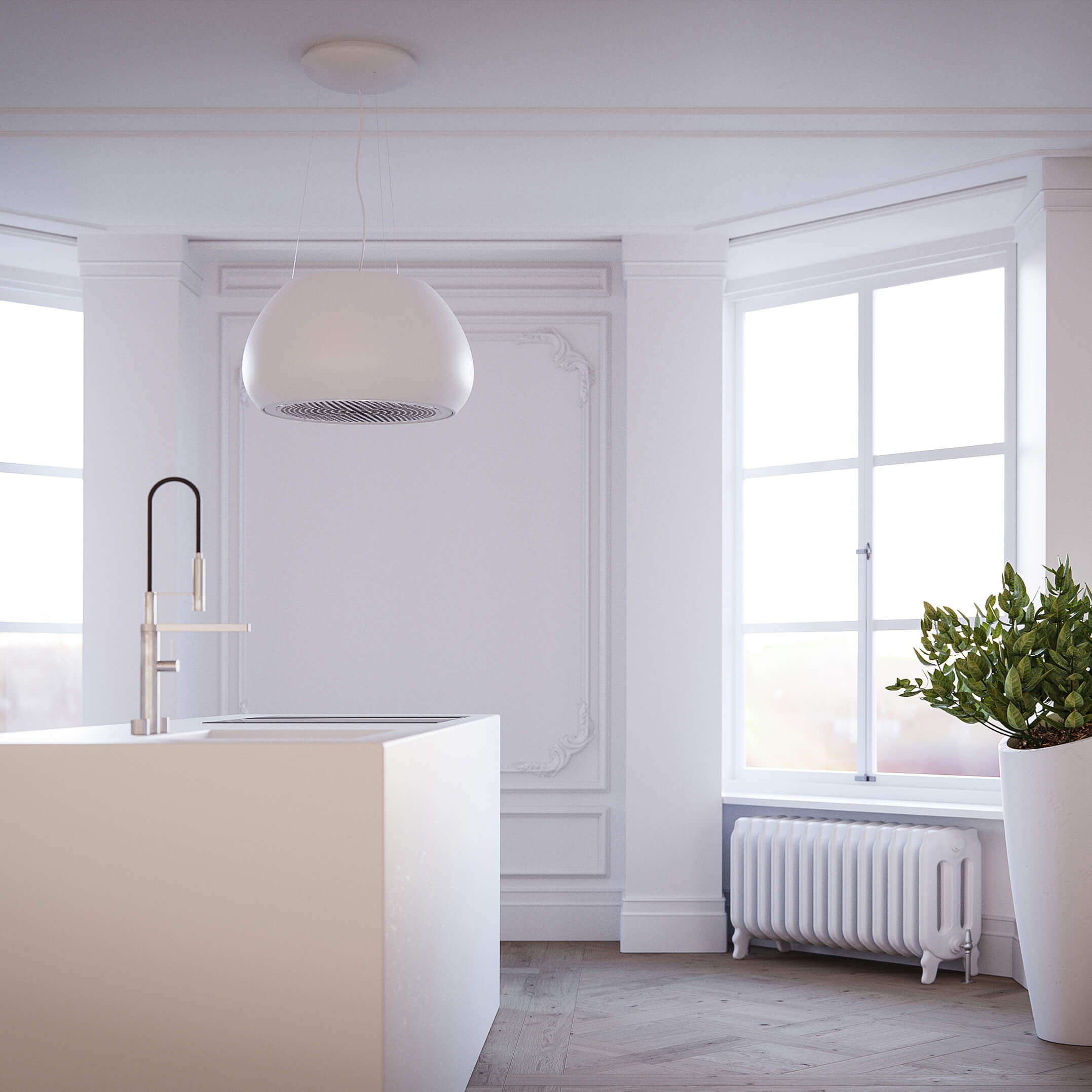 Moderne hvid emhætte fra Witt