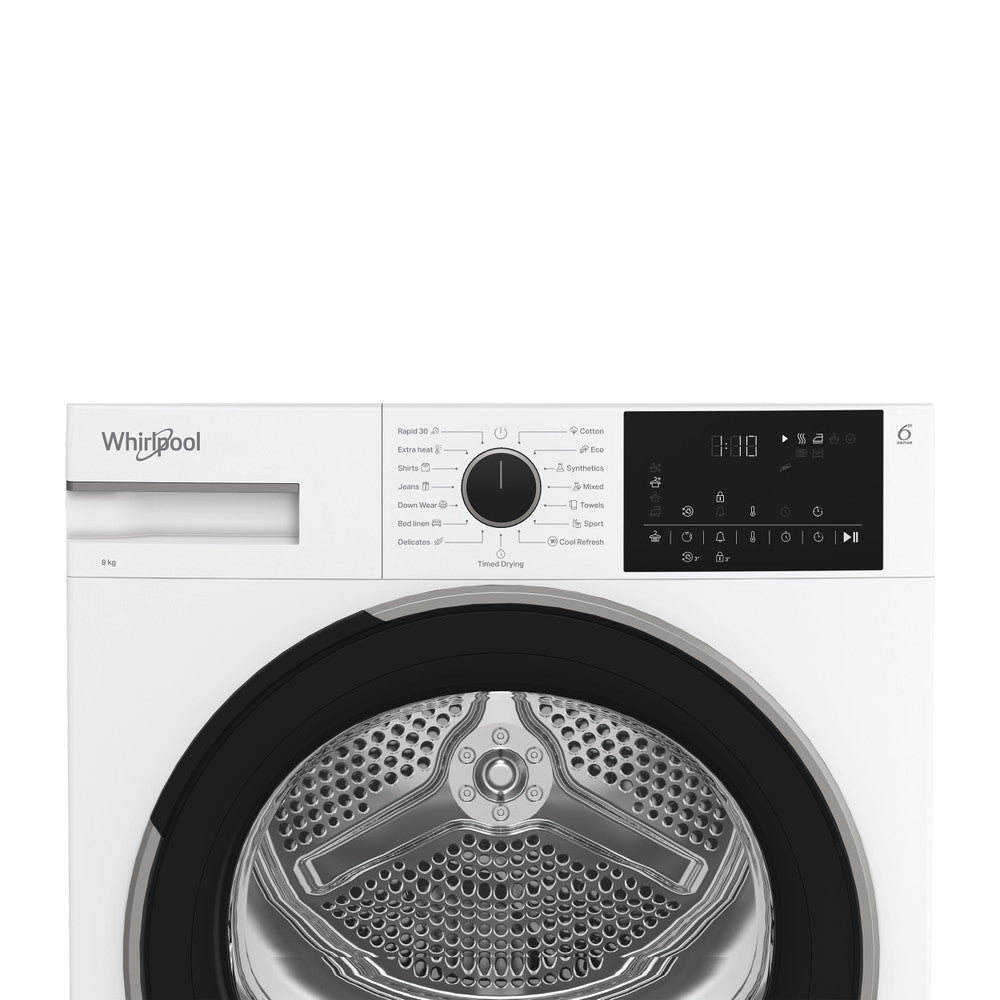 Zoomet ind på kontrolpanelet fra Whirlpool WSD 86M WB EE tørretumbler med varmepumpe - 8 kg