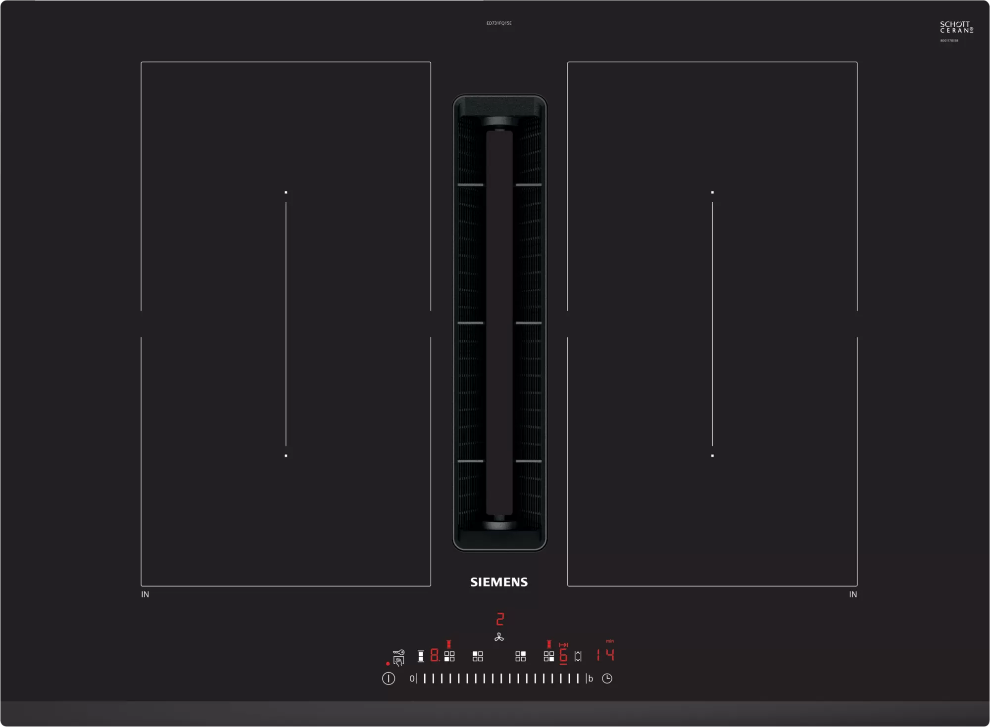 Siemens kogeplade med emhætte sort