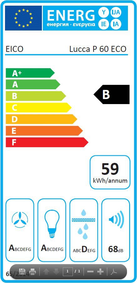 EICO 4327 Lucca P 60 ECO - Vægmonterede emhætter