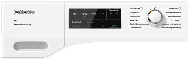 Display på en Miele vaskemaskine WCG 370 WPS