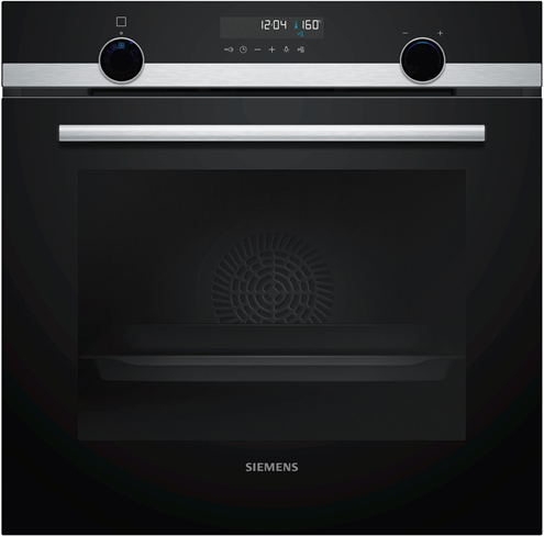 siemens ovn pyrolyse i sort og stål