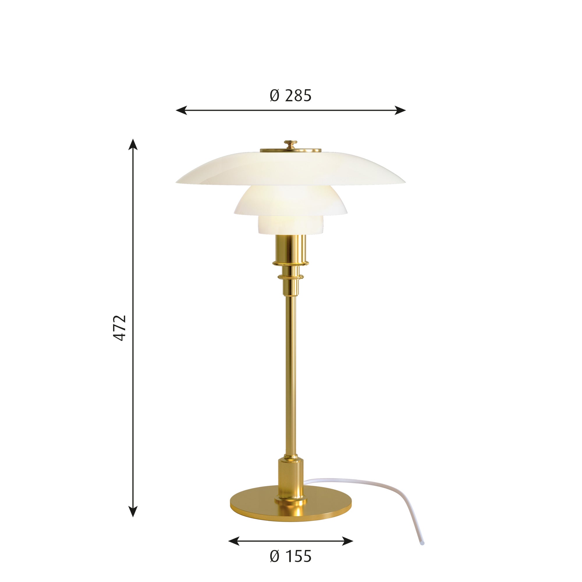 Bordlampe i smuk messing