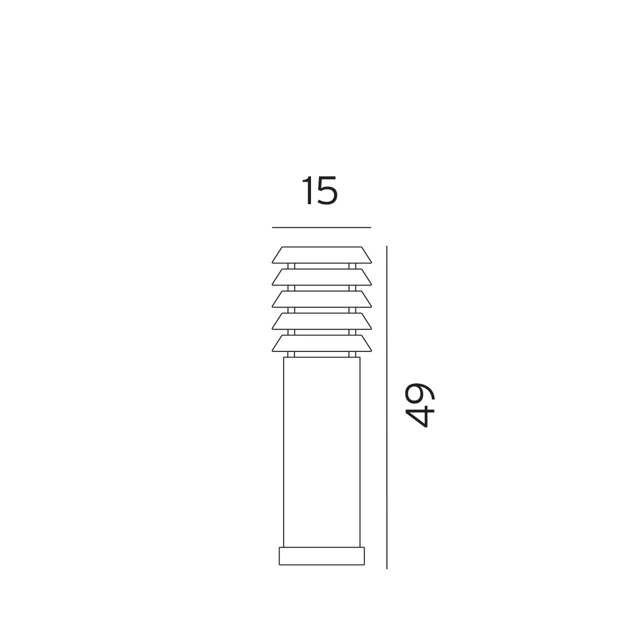 Norlys Alta sort, E27 IP65 46W 49CM - Udendørslampe