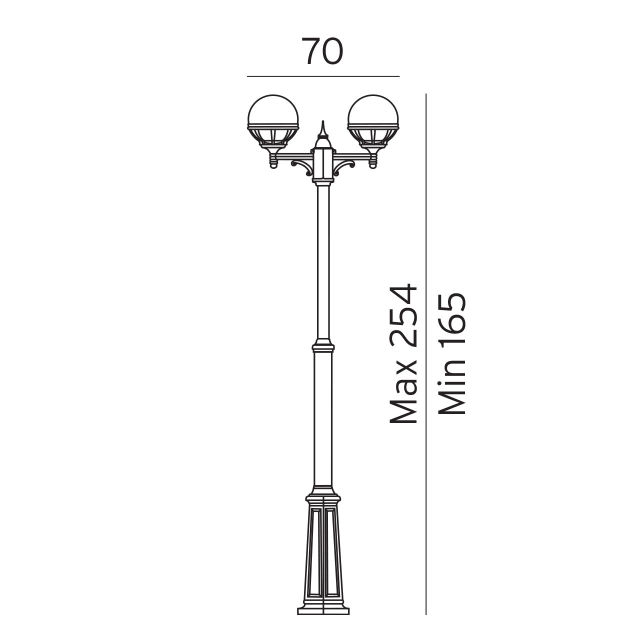 Norlys Bologna hvid klar, E27 IP54 2 x 46W - Udendørslampe