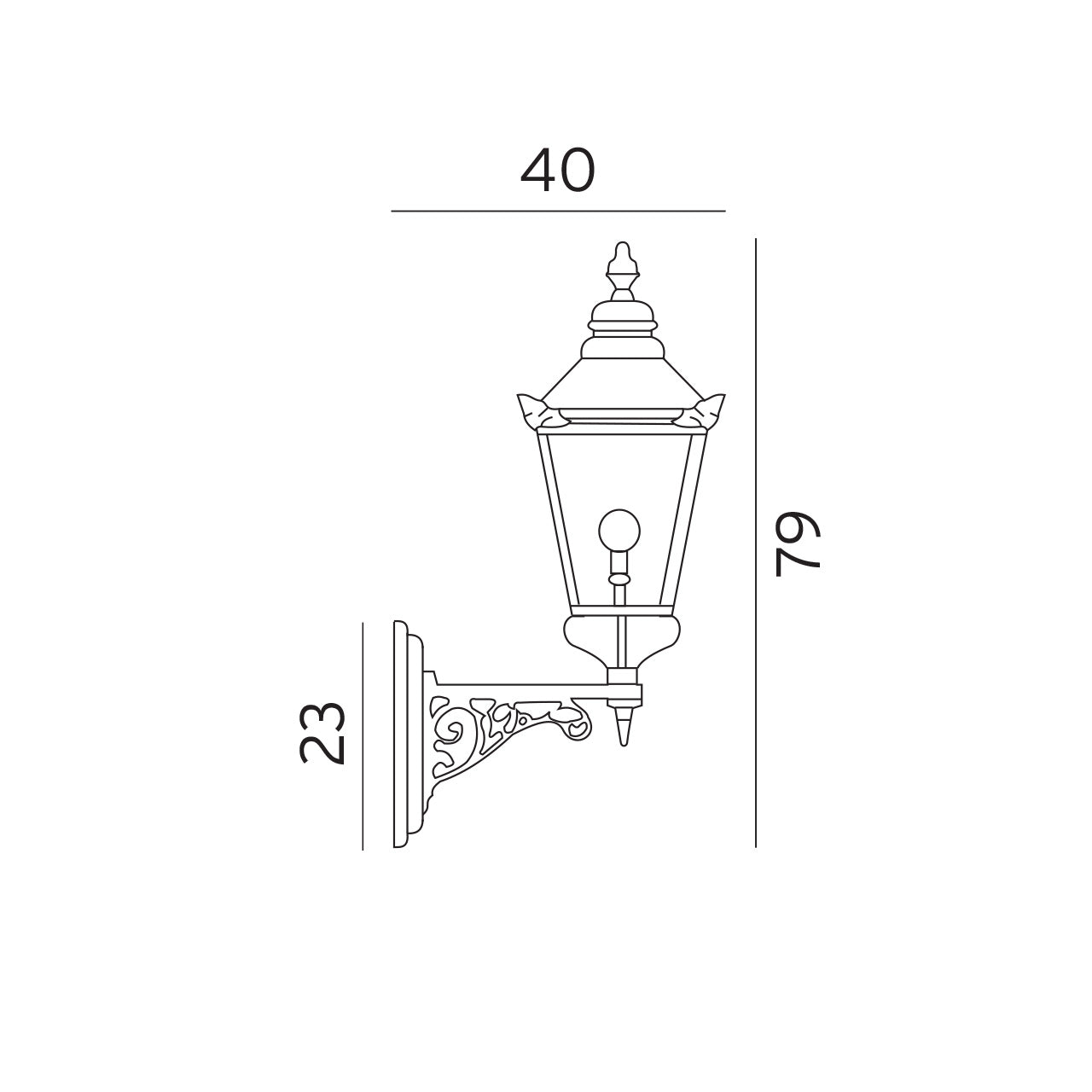 Norlys Chelsea kobber Lille, E27 IP44 77W - Udendørslampe