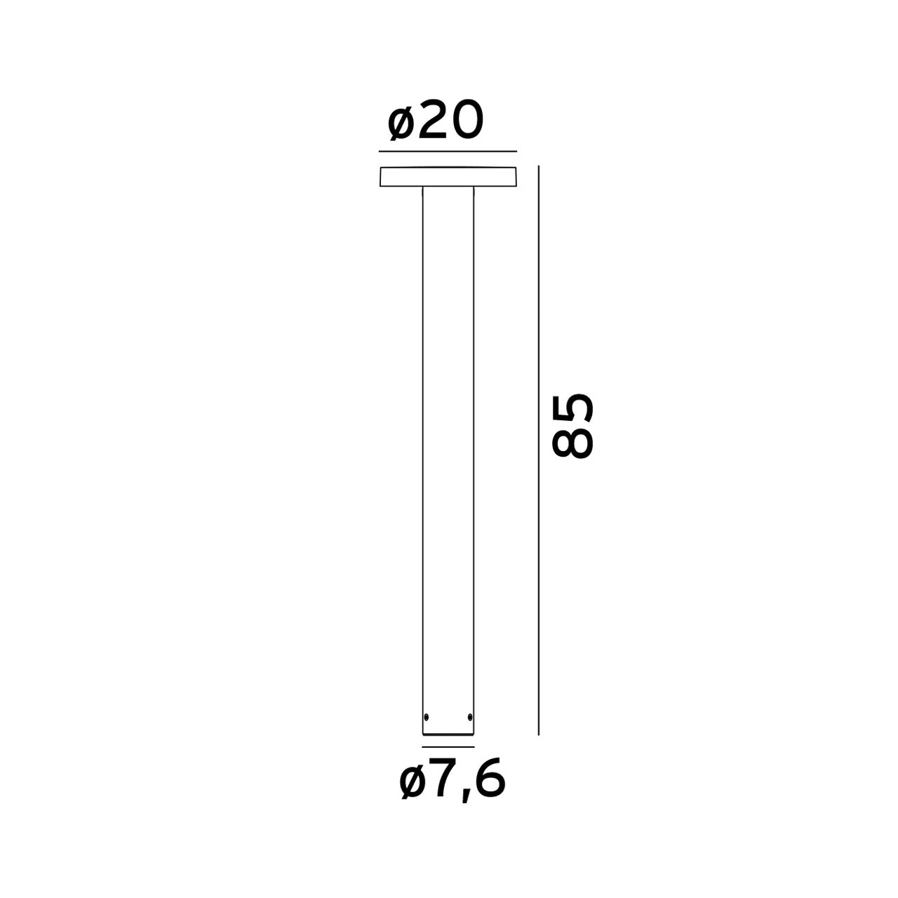 Norlys Borg aluminium, LED IP65 16W 85CM - Udendørslampe