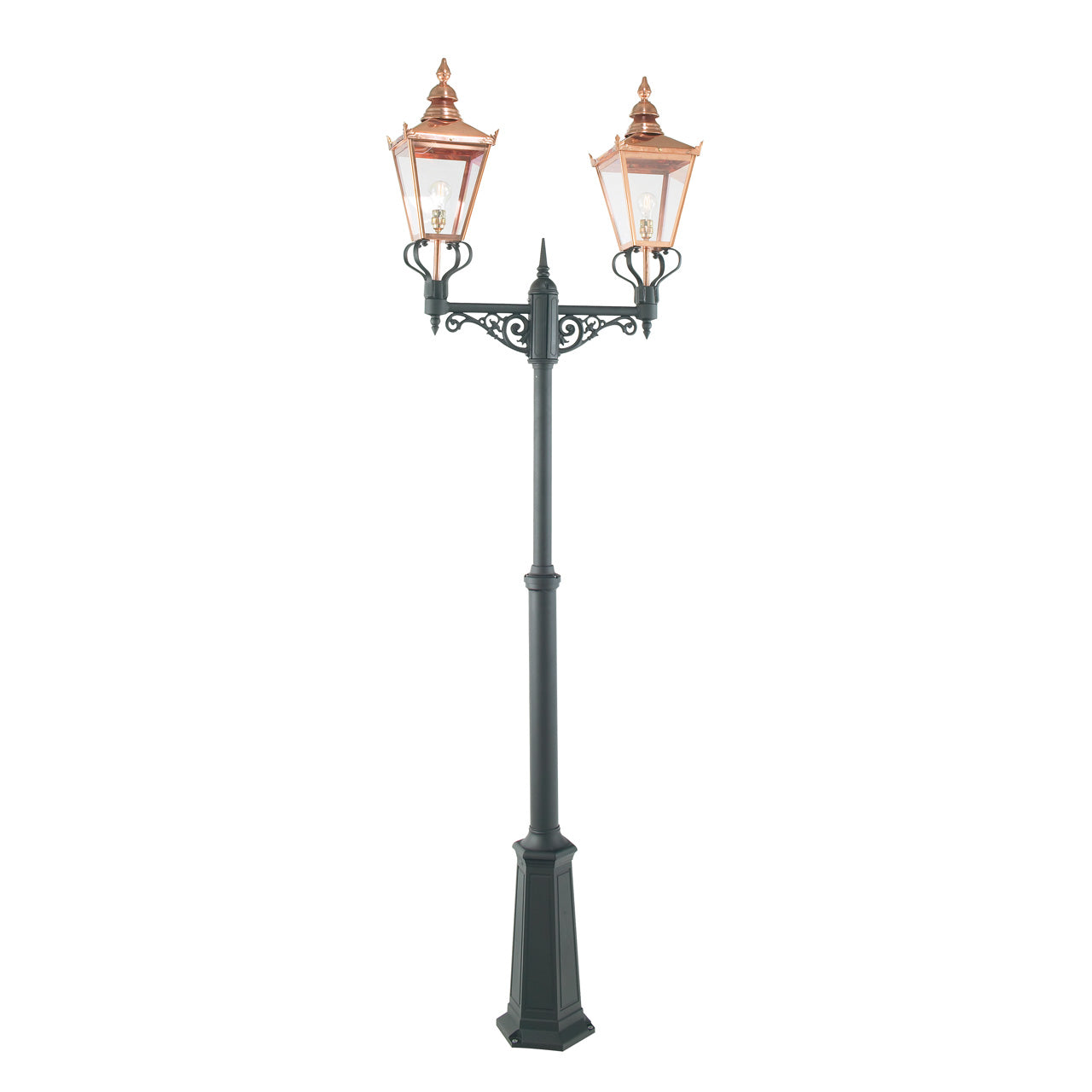 Norlys Chelsea kobber Stolpe Double, E27 IP44 2 x 77W - Udendørslampe