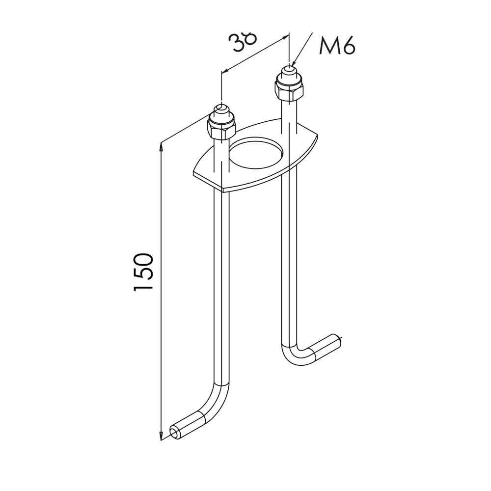 Norlys Borg Forankringssæt - til nedstøbning i cement