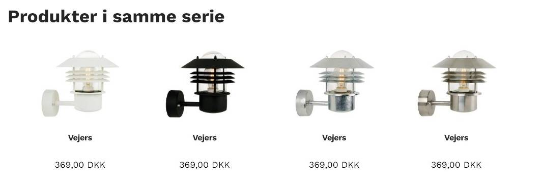 Vejers E27 Væglampe, Sort - Nordlux