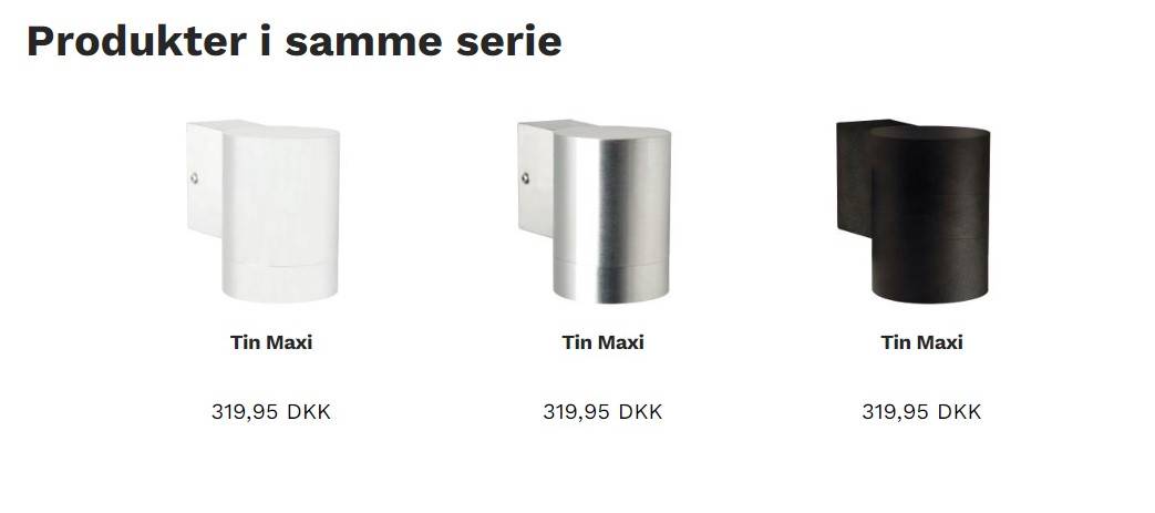 Tin Maxi Væglampe GU10, Sort - Nordlux