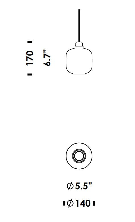 Amp Pendel Lille Hvid / Messing