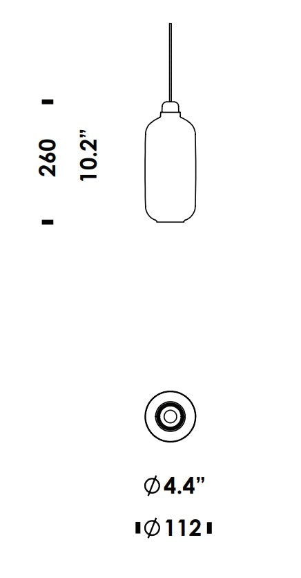 Amp Pendel Stor Smoke / Messing