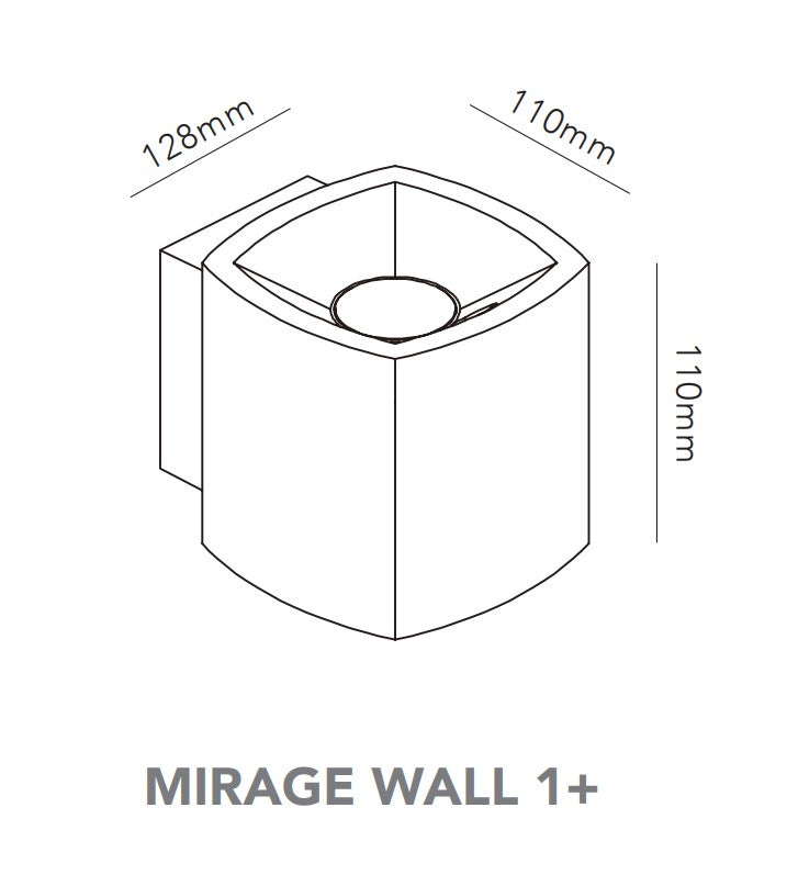 Mirage Wall 1+ Væglampe Rust