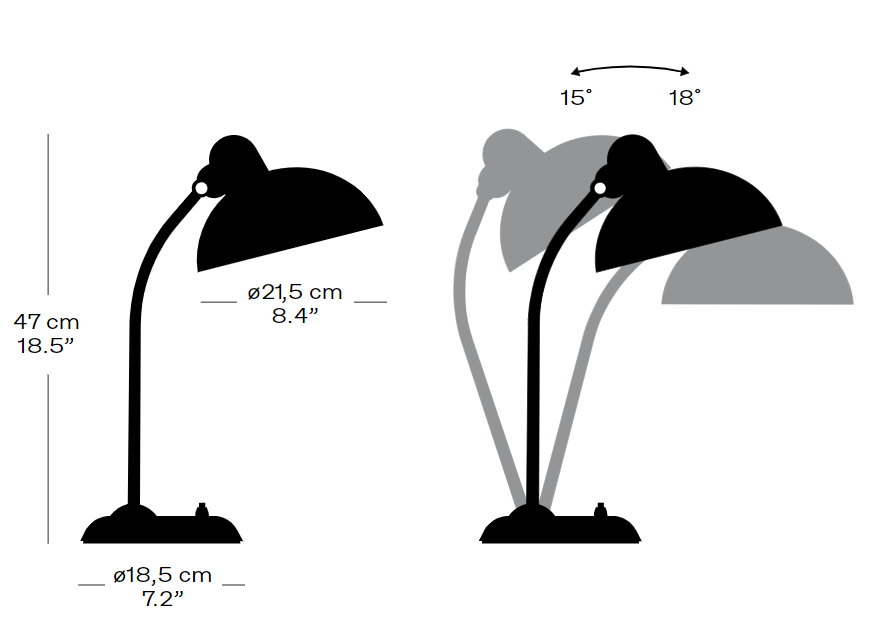 KAISER Idell™ 6556-T Bordlampe Blød Grå