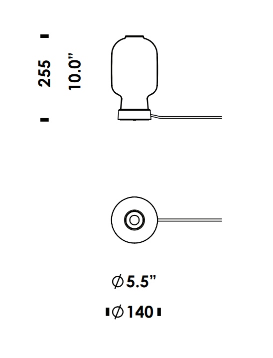 Amp Bordlampe Røgfarvet / Messing