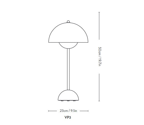 Flowerpot Bordlampe VP3 Dark Plum
