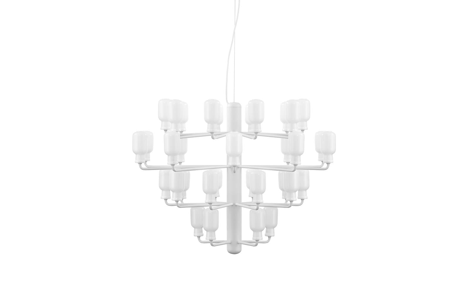 Amp Lysekrone Stor Hvid / Hvid