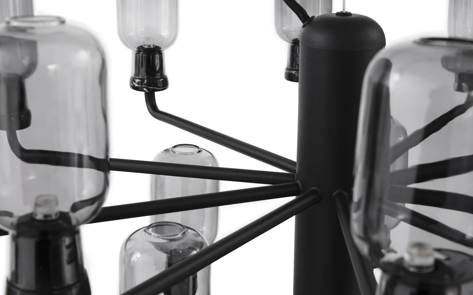 Amp Lysekrone Lille Røgfarvet / Sort