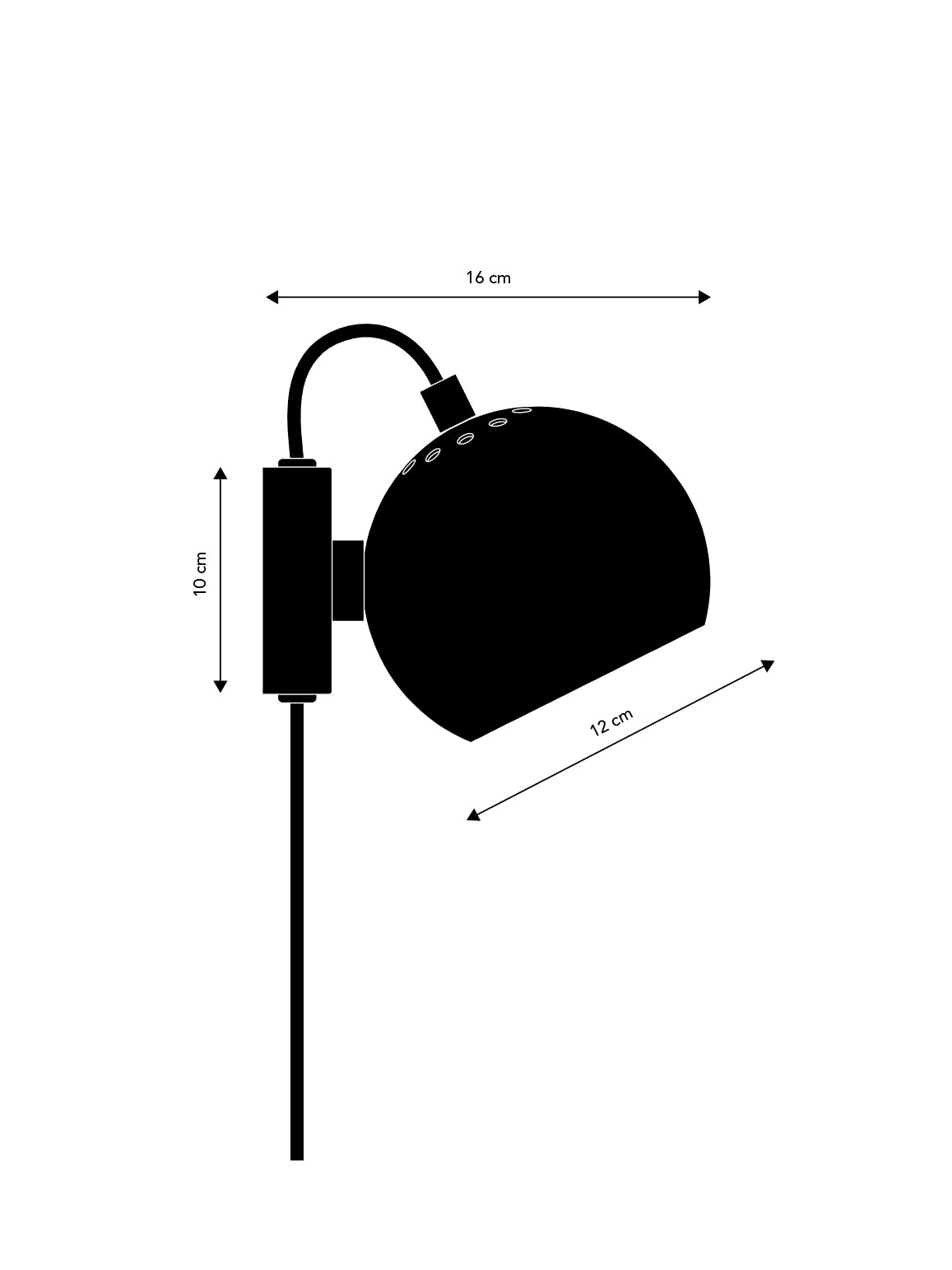 Ball Ø12 Væglampe Glossy Red