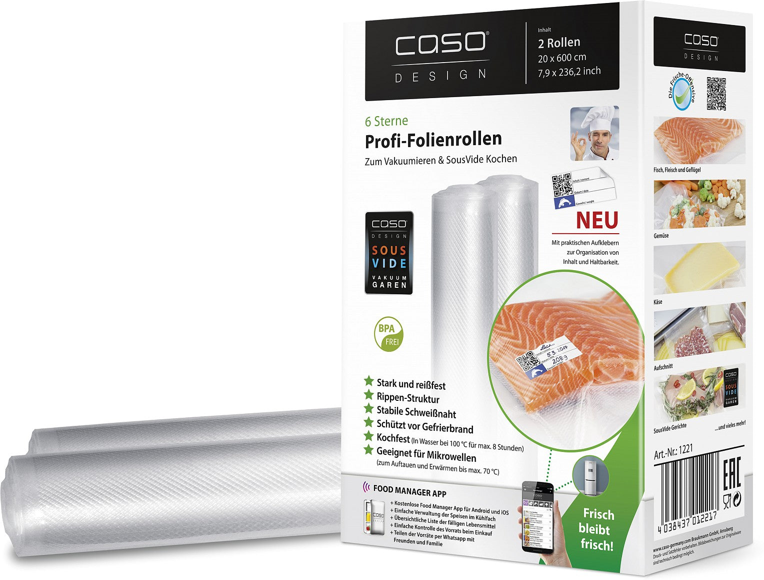 Caso Vakuumposer 20cm x 600cm 2 Ruller billede 4