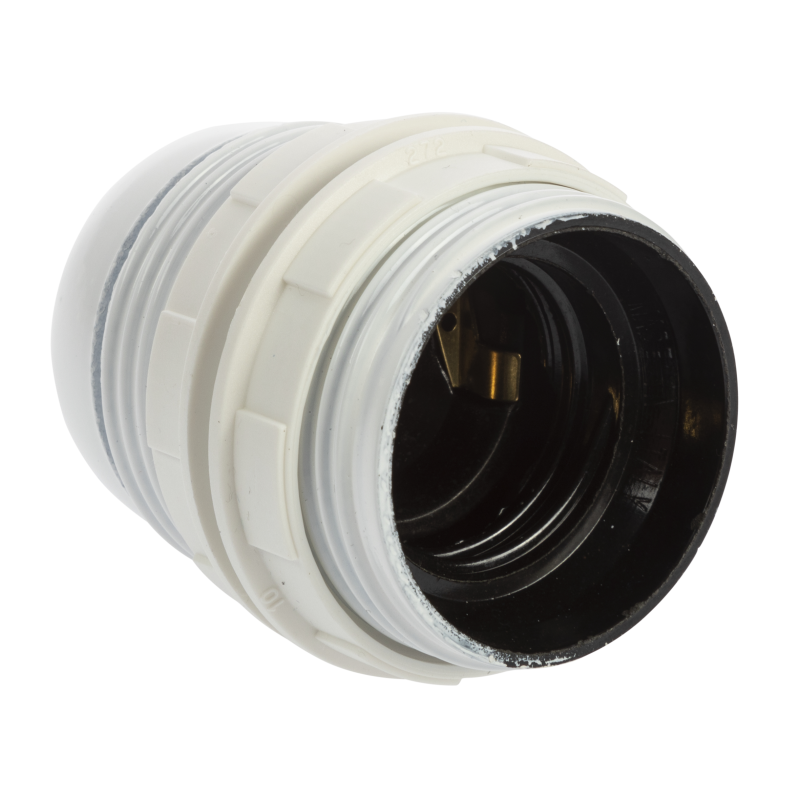 Lampefatning E27 m. skærmringe, hvid