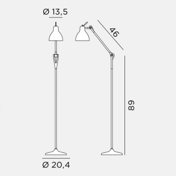 Luxy F1 Gulvlampe Hvid - mat hvidt glas