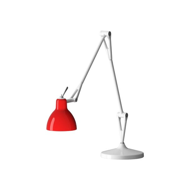 Luxy T2 Bordlampe Hvid, blank rødt glas - Rotaliana
