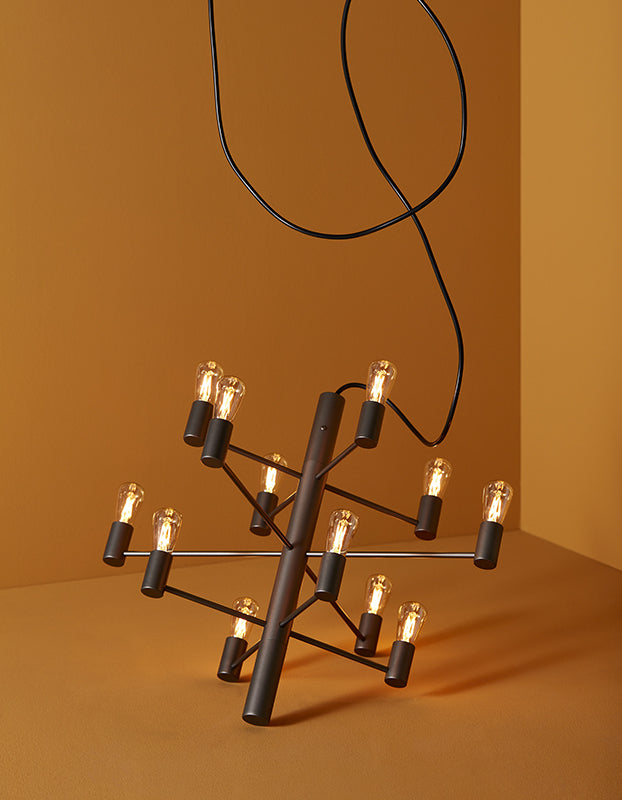 Manola Lysekrone 12 Grafit E14 LED - Belid