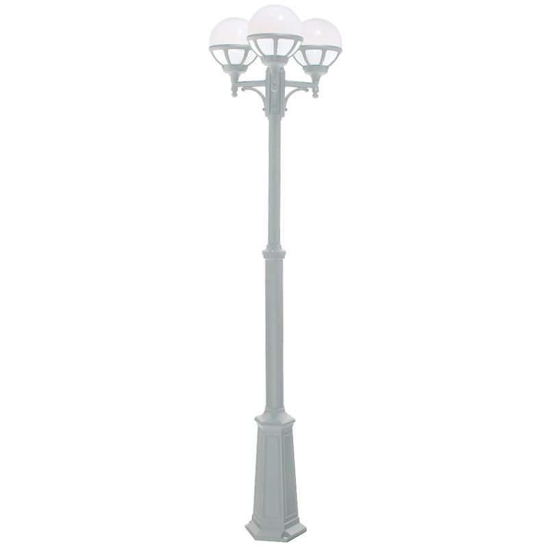 Norlys Bologna hvid opal, E27 IP54 3 x 46W - Udendørslampe