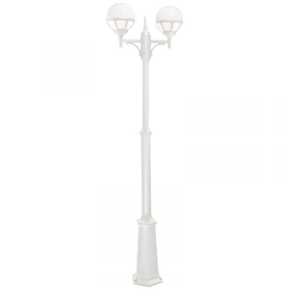 Norlys Bologna hvid opal, E27 IP54 2 x 46W - Udendørslampe