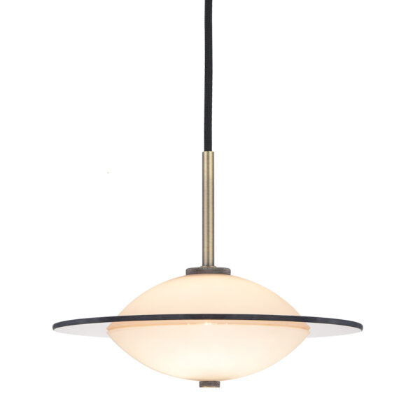 Orbit Pendel Ø24 Opal Glass, Antique Brass Metal - Halo Design