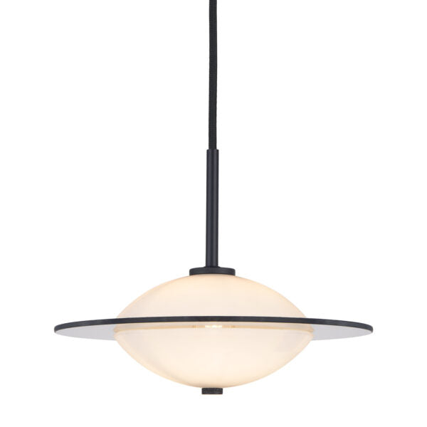 Orbit Pendel Ø24 Opal Glass, Black Metal - Halo Design
