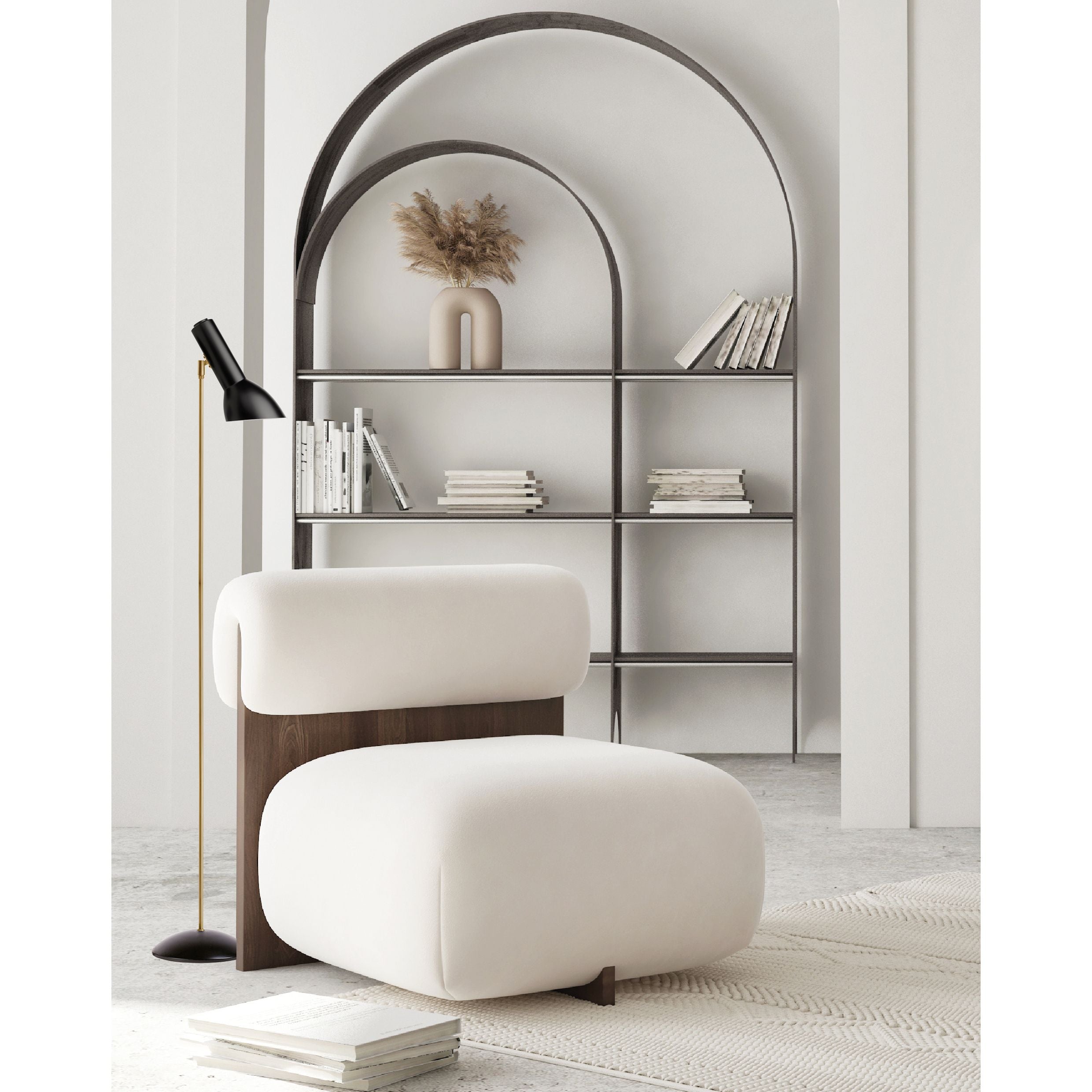 Oblique Sort/Messing - Gulvlampe