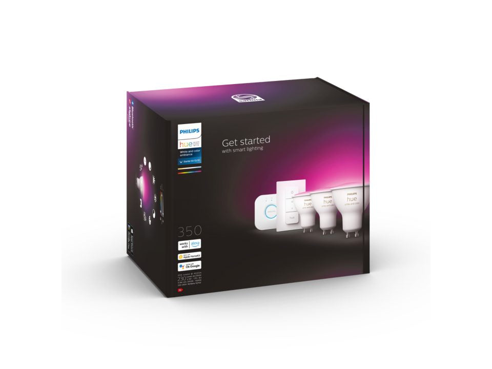 Philips Hue Startsæt 4,3W 350lm v.4000K WCA GU10 3pak BT