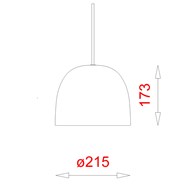 Super 215 Pendel opal glas - Sort Ledning