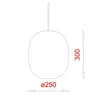 Superæg 300 Pendel Opal Glas - Rød Ledning