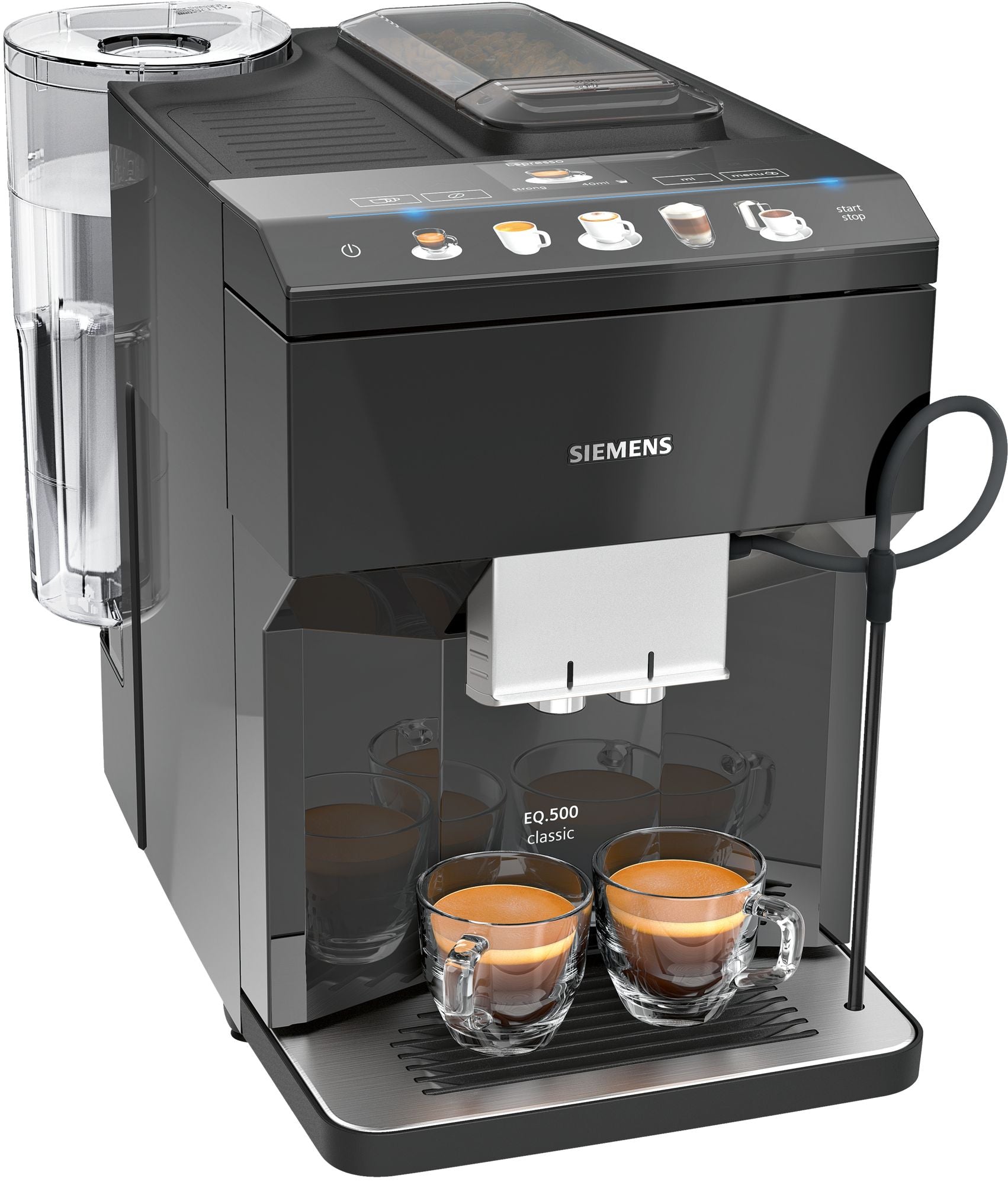 Siemens TP503R09 EQ.500 classic piano sort Espressomaskine billede 6