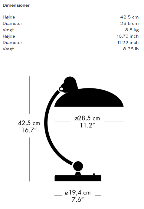 KAISER Idell™6631-T Luxus Bordlampe Matsort