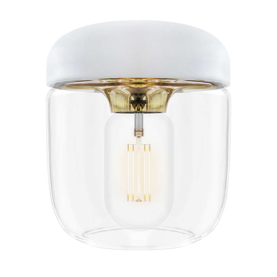 UMAGE Acorn Ø14 Hvid & Poleret Messing - Lampeskærm