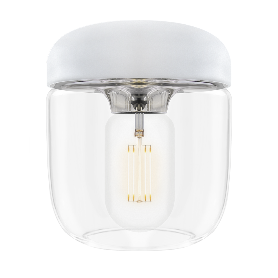 UMAGE Acorn Ø14 Hvid & Poleret Stål - Lampeskærm