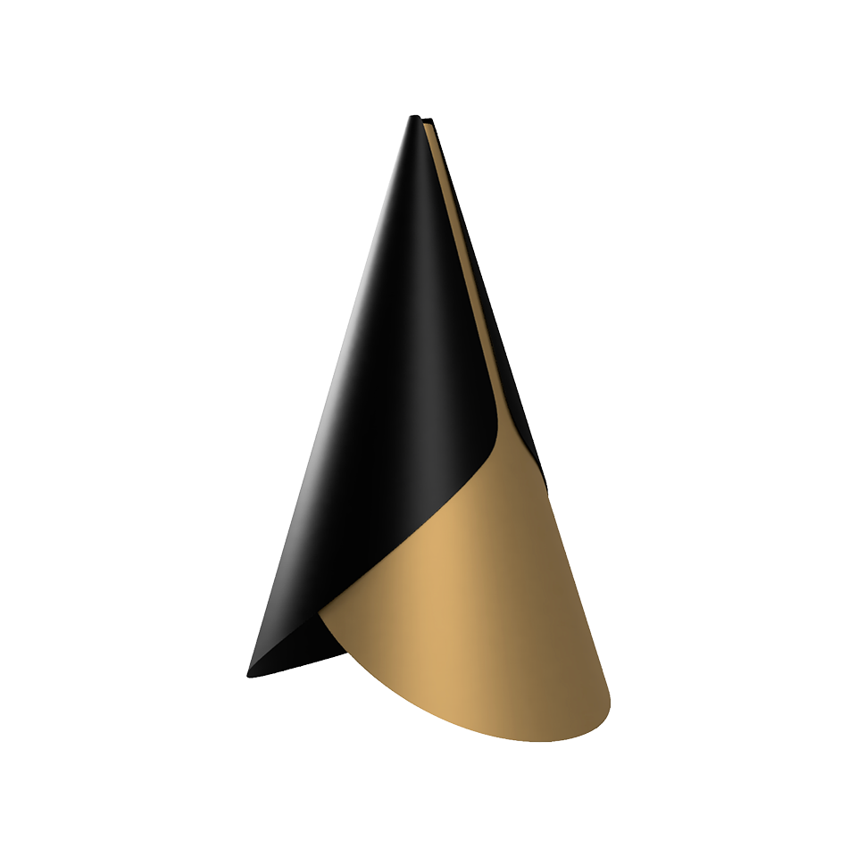 UMAGE Cornet Ø13,4 Sort & Messing - Lampeskærm