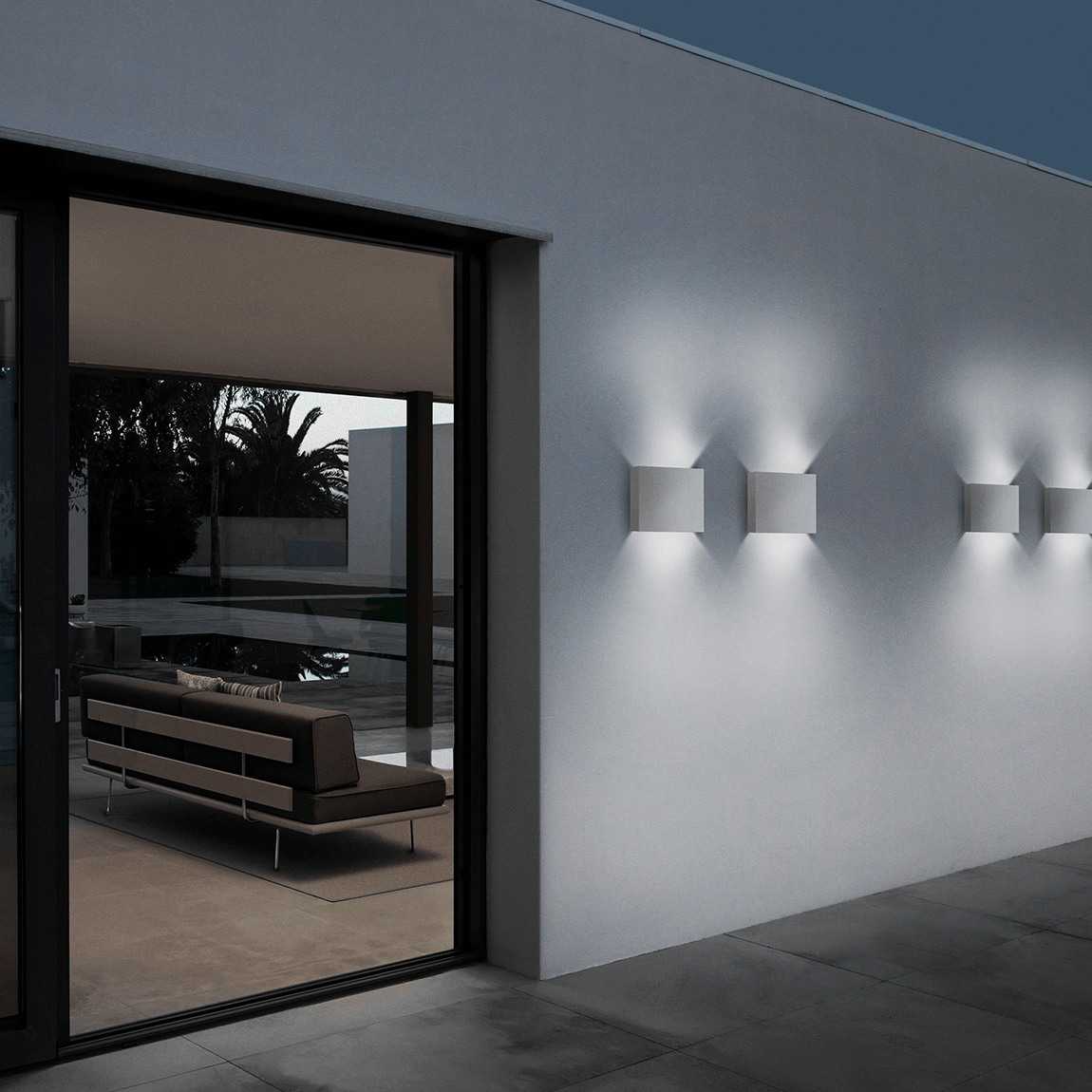 Compact Væglampe W3 LED 3000K Sort